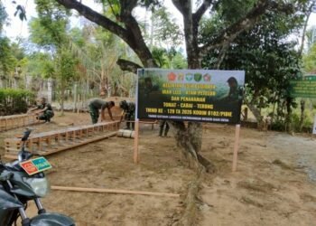 TMMD 129 Kodim 0102/Pidie Hadirkan Ketahanan Pangan, Bangun Kandang Ayam, Kolam Lele dan Kebun Sayur