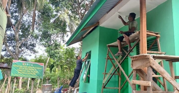 Rumah Impian Hampir Rampung, Rehab RTLH TMMD Ke-129 Kodim 0102/Pidie Masuki Tahap Finishing