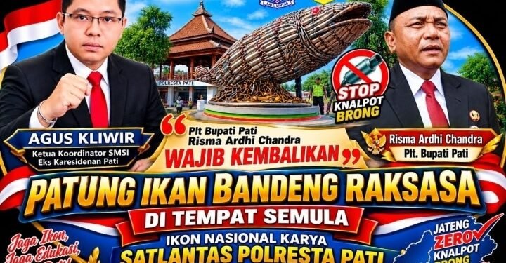 Patung Ikan Bandeng Knalpot Brong Hilang, Agus Kliwir : Plt Bupati Pati Wajib Kembalikan