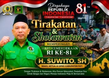 Tirakatan dan Sholawatan Warnai Peringatan HUT RI ke-81 di Kediaman H. Suwito