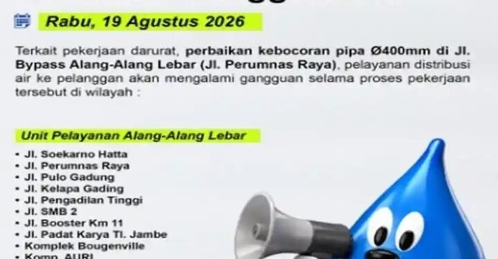 Pipa Bocor 400 MM, Distribusi Air Bersih Terganggu 