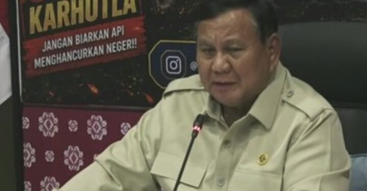 Prabowo Perintahkan Tindak Tegas Korporasi Yang Terlibat Karhutla