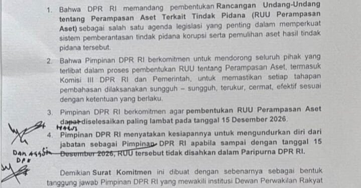 Pimpinan DPR RI Komitmen Selesaikan RUU Perampasan Aset Paling Lambat 15 Desember 2026