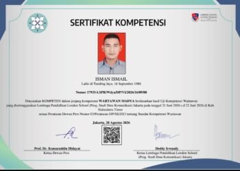 Isman Ismail Jurnalis Berita Fakta News, Kini Resmi Menjadi Wartawan Madya