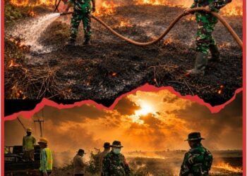 Api Karhutla Mengganas, Tim Gabungan Jibaku Selamatkan Lahan Jejawi