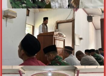 Atasi Kekeringan di Perbatasan, Pos Kout Satgas Yonarmed 13/Nanggala Gelar Sholat Istisqa Bersama Warga di Masjid Al-Ikhlas Senaning