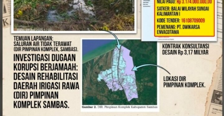 Skandal Proyek BWSK I Sambas: Desain Konsultansi Rp3,1 Miliar Diduga ‘Disulap’ Jadi Pengerjaan Fisik Berupah Murah