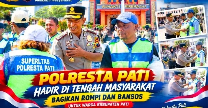 Momen Hangat Kapolresta Pati Bersama Warga, Rompi Hingga Bansos Disalurkan