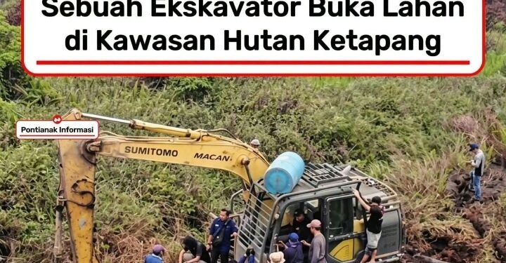 Saat Berjibaku Tangani Karhutla, Ditemukan Aktivitas Ekskavator Buka Lahan di Kawasan Hutan.
