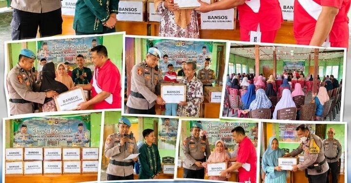Jum’at Berkah, Kapolres Sijunjung Salurkan 25 Paket Sembako untuk Warga Kurang Mampu di Kamang Baru