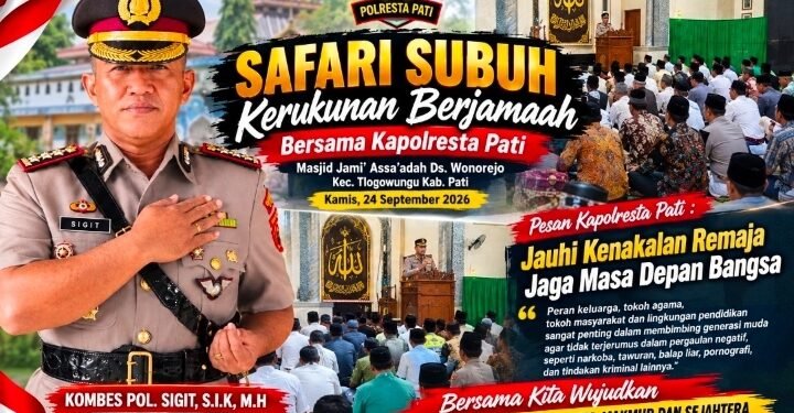 Kapolresta Pati Perkuat Silaturahmi Lewat Safari Subuh, Ini Pesan Bagi Warga