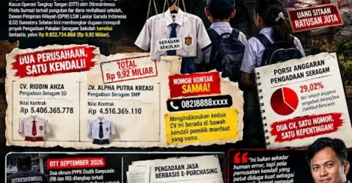 LGI Soroti Dugaan Monopoli Proyek Seragam Disdikbud Banyuasin Rp9,9 Miliar 