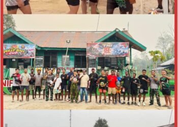 Mempererat Kemanunggalan, Pos Aroba Satgas Yoni 147/KGJ Gelar Turnamen Bola Voli Meriahkan HUT TNI Ke-81