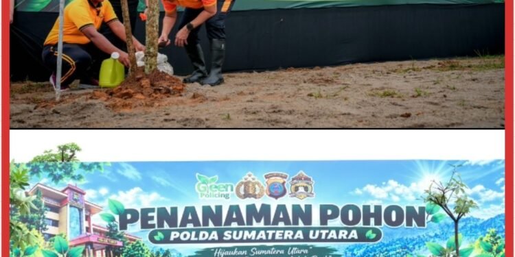 Green Policing, Kapolda Sumut Pimpin Penanaman Pohon di Mapolda