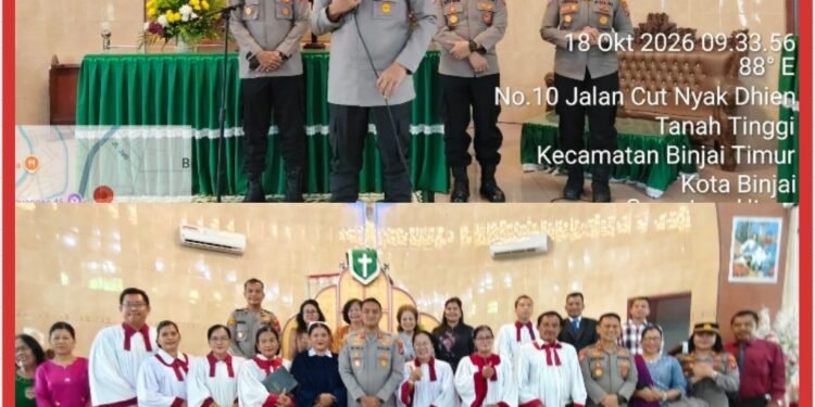 Minggu Kasih, Kapolres Binjai Hadir Berikan Rasa Aman Bagi Jemaat HKBP