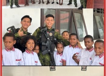 Pos Aroba Satgas Yonif 147/KGJ Gelar Giat Goes to School di SD YPPK Santo Andreas Distrik Aroba