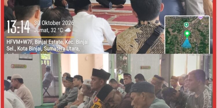 Kapolres Binjai Laksanakan Jum’at Keliling dan Sampaikan Himbauan Kamtibmas di Masjid Al-Muhajirin