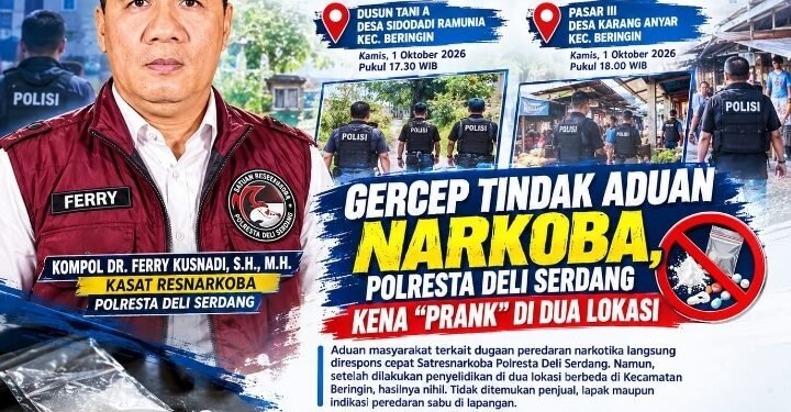 Gercep Tindak Aduan Narkoba, Polresta Deli Serdang Kena “Prank” di Dua Lokasi