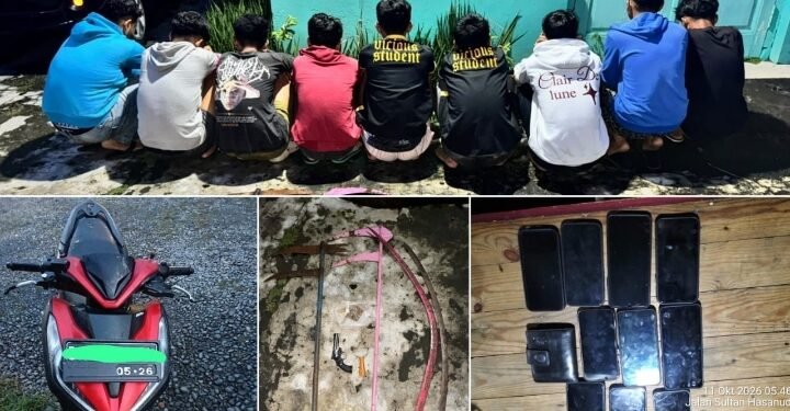 Tim Libas Polres Binjai Gagalkan Rencana Tawuran, 9 Remaja Diamankan Bersama Senjata Tajam